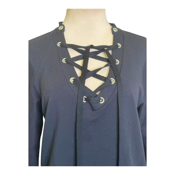 L'agence Black Josilyn Lace Up Sweatshirt size Small - Picture 11 of 12